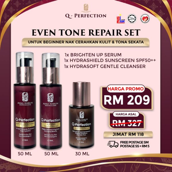 EVEN TONE REPAIR SET - BRIGHTEN UP + CLEANSER + SUNSCREEN